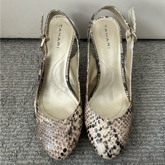 Tahari Python Print Slingback Heels - Picture 2 of 5